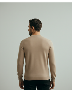 Maglia girocollo in lana Merino color Naturale